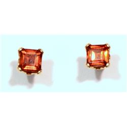 #25-14KT GOLD GARNET EARRINGS