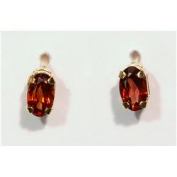 #28-10KT GOLD GARNET EARRINGS