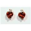 Image 1 : #32-10KT GOLD GARNET AND CUBIC ZIRCONIA EARRINGS