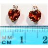 Image 2 : #32-10KT GOLD GARNET AND CUBIC ZIRCONIA EARRINGS
