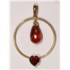 Image 1 : #34-10KT GOLD GARNET PENDANT