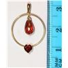 Image 2 : #34-10KT GOLD GARNET PENDANT
