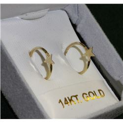 #35-14KT GOLD HOOP EARRINGS