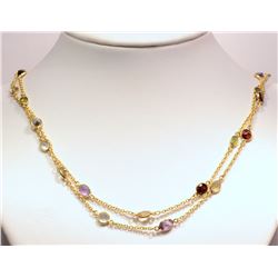 #36-STERLING SILVER GARNET, AMETHYST, PERIDOT