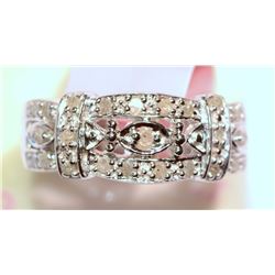 #44-STERLING SILVER CZ HEART BRACELET