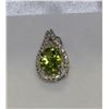 Image 1 : #45-STERLING SILVER DIAMOND AND PERIDOT PENDANT
