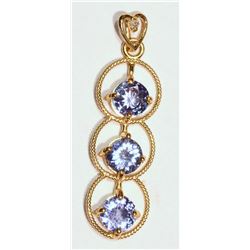 #49-14KT GOLD TANZANITE AND DIAMOND PENDANT
