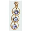 Image 1 : #49-14KT GOLD TANZANITE AND DIAMOND PENDANT