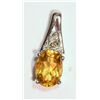 Image 1 : #50-STERLING SILVER DIAMOND CITRINE PENDANT