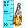 Image 2 : #50-STERLING SILVER DIAMOND CITRINE PENDANT