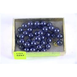 #37-SEA SHELL PEARL NECKLACE BLUE