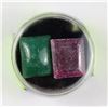 Image 1 : #28-NATURAL RUBY & NATURAL EMERALD 2PCS 36CT