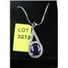 Image 1 : #62-NATURAL BLUE SAPPHIRE PENDANT .925 SILVER