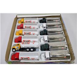 FLAT OF 12 NEW DIE CAST WITH PLASTIC OIL TANKERS