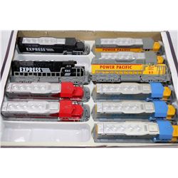 FLAT WITH 10 NEW DIE CAST WITH PLASTIC FREIGHT