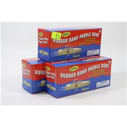 BUNDLE OF THREE RUBBER BAND PADDLE BOATS