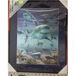 LENTICULAR 3D NATURE ART - SHARKS