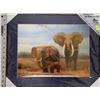 Image 1 : LENTICULAR 3D NATURE ART - ELEPHANT FAMILY