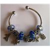 Image 1 : PANDORA STYLE BANGLE BRACELET WITH MURANO GLASS BEADS