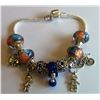 Image 1 : PANDORA STYLE BRACELET WITH MURANO GLASS BEADS &
