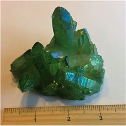 143 GRAMS GREEN RAINBOW FRAME AURA QUARTZ TITANIUM