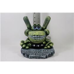 BEWARE OF FROG GARDEN DECOR 10" TALL
