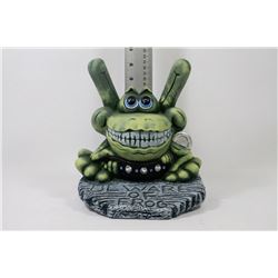 BEWARE OF FROG GARDEN DECOR 10" TALL