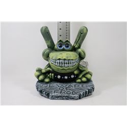 BEWARE OF FROG GARDEN DECOR 10" TALL