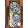 Image 1 : SET OF 4 STONY FACE GARDEN DECOR 7"W X 4" T