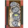 Image 1 : SET OF 4 STONY FACE GARDEN DECOR 7"W X 4" T