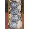 Image 1 : SET OF 4 GRINNING GRANITE STYLE ROCKS-7" W X 4" T