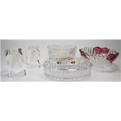 BOX OF CRYSTAL ITEMS INCLUDING MIKASA, OLEG CASSANI