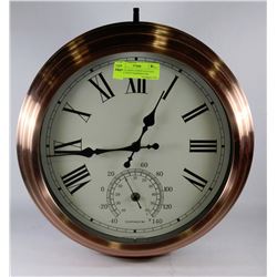 DOUBLE SIDES COPPER HANGING CLOCK WITH TEMPERATURE