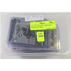 LOT OF 12 HOCKEY CARDS INCL. JERSEYS,RC GEMS,