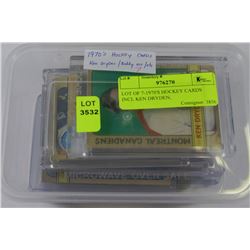 LOT OF 7-1970'S HOCKEY CARDS INCL KEN DRYDEN,