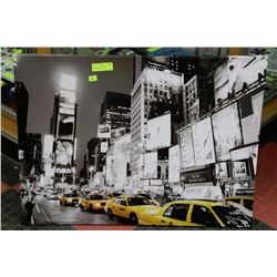 STRETCHED CANVAS NYC ARTWORK FEATURES "NYC YELLOW