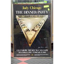 THE DINNER PARTY JUDY CHICAGO SIGNED & FRAMED