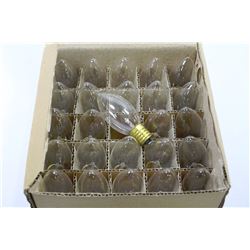 BOX WITH 25 CLEAR 7 WATT CHANDELIER BULBS