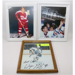LOT OF 3 WAYNE GRETZKY FRAMED PICS