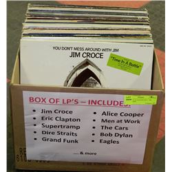 BOX W/33 LP ALBUMS INCL. JIM CROCE, ERIC