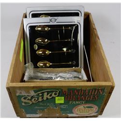 ORANGE BOX WITH DECORATIVE SPOONS & DECORATIVE