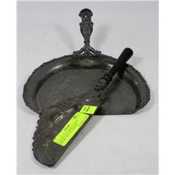 ANTIQUE EG WEBSTER & SON CRUMB TRAY & SCRAPER