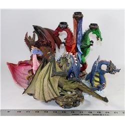 5-PIECE DRAGON COLLECTION INCLUDING CANDLE STICKS,