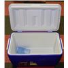 Image 1 : COLEMAN 48 QT COOLER BLUE & WHITE W/ICE