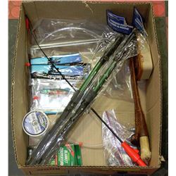 BOX W/FISHING ACCESSORIES INCL. NEW
