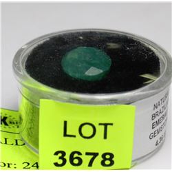 NATURAL BRAZILLIAN EMERALD GEMSTONE - 4.36CT