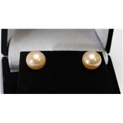 PINK FRESHWATER PEARL .925 SILVER EARRINGS, GRADE AA