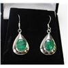Image 1 : NATURAL GREEN EMERALD .925 SILVER EARRINGS