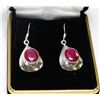 Image 1 : NATURAL RED RUBY .925 SILVER EARRINGS