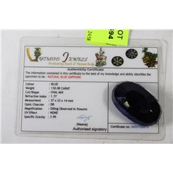 NATURAL BLUE SAPPHIRE GEMSTONE - 130CT